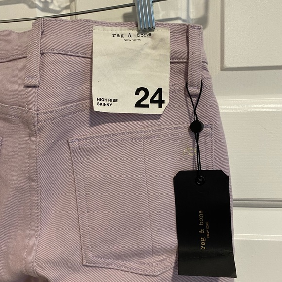 Rag & Bone New York Peach/Lilac Two-Tone High Rise Skinny Jeans Size 24 NWT - Picture 8 of 16